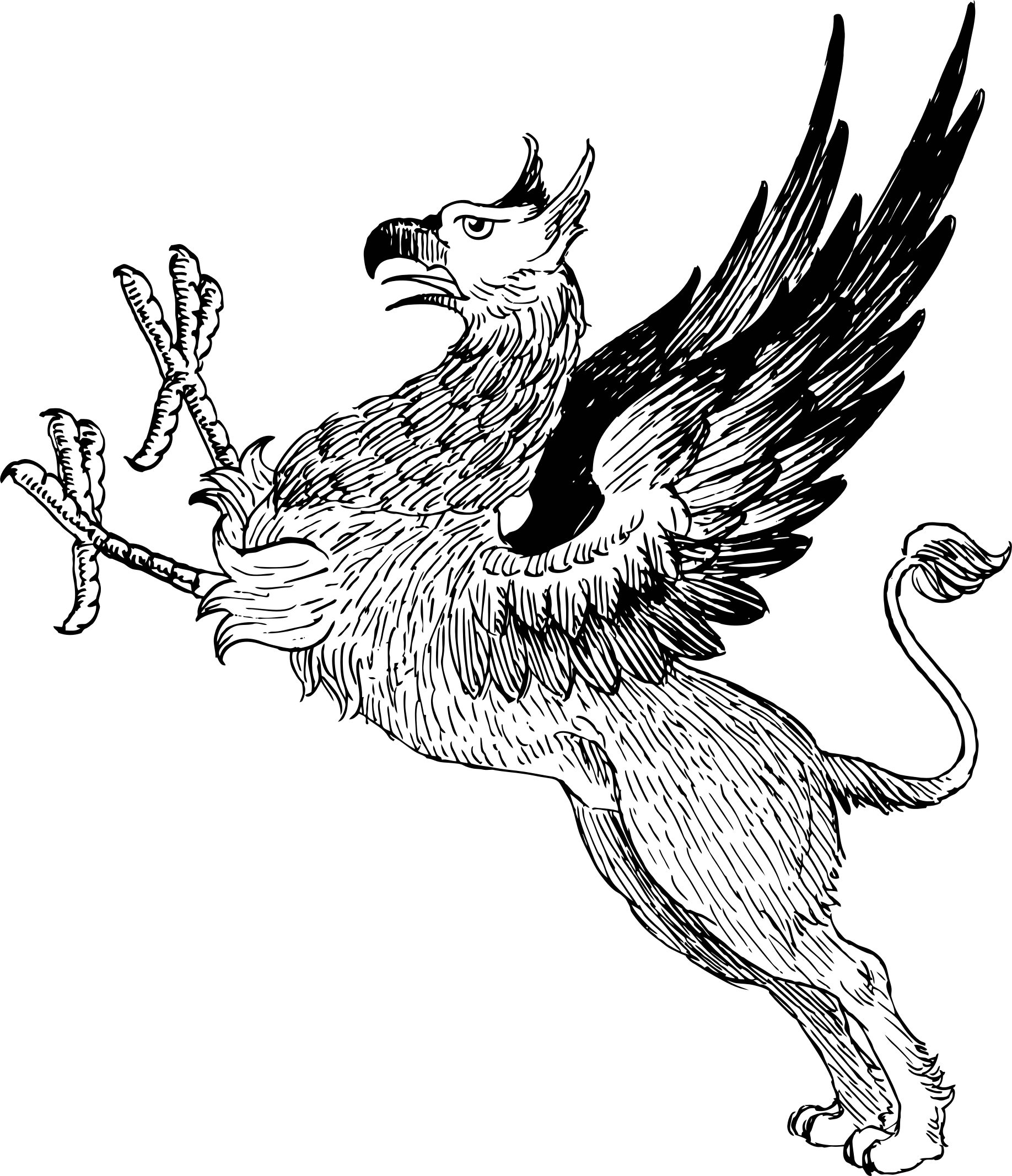 This Free Icons Png Design Of Vintage Griffin Line (1836x2134), Png Download