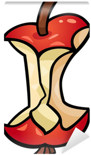 Apple Core Clip Art Cartoon Illustration Wall Mural - Apple Eaten Clip Art (400x400), Png Download