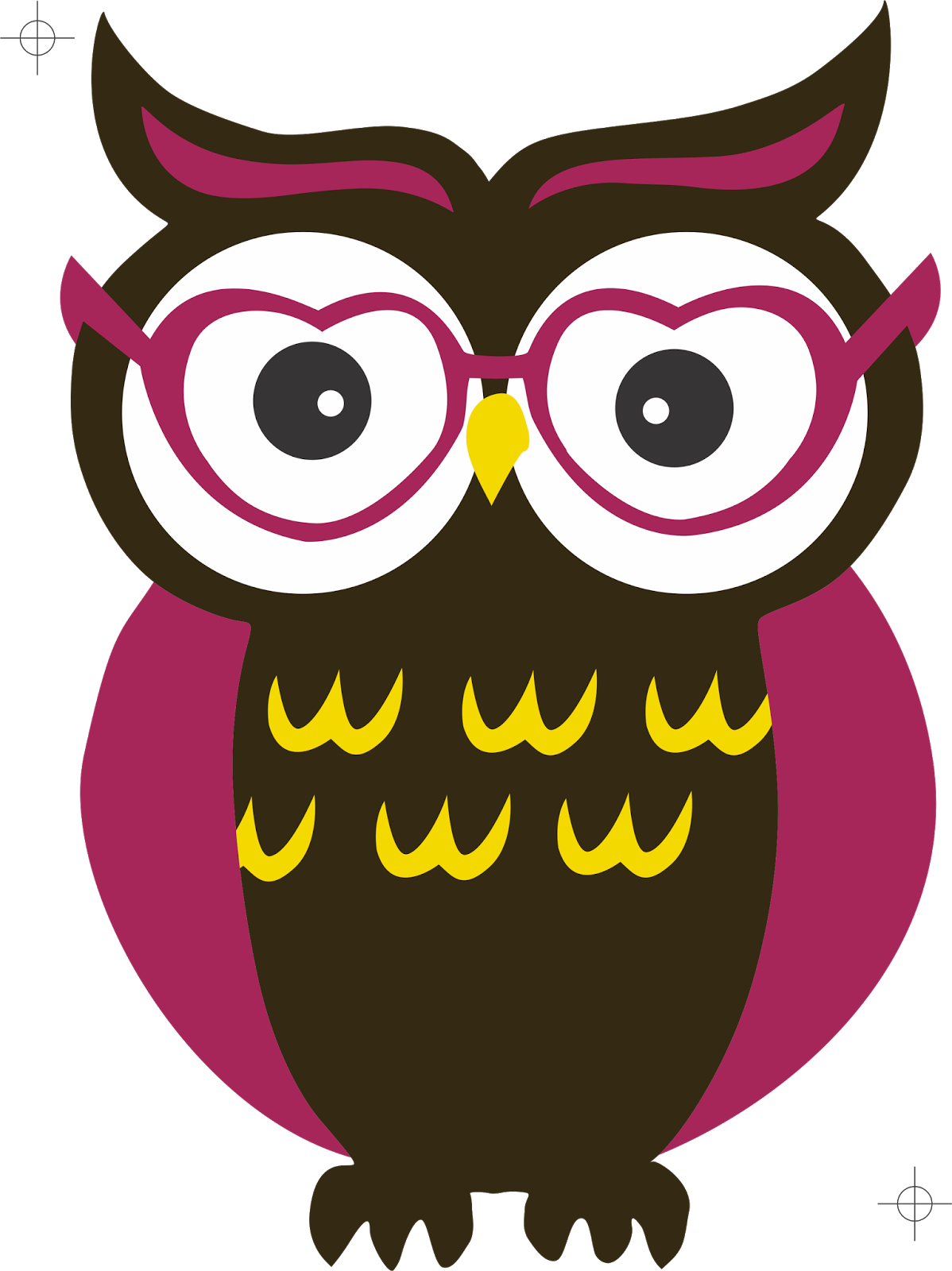Búho Con Lentes De Corazón - Dibujos De Búhos Con Lentes (1198x1600), Png Download