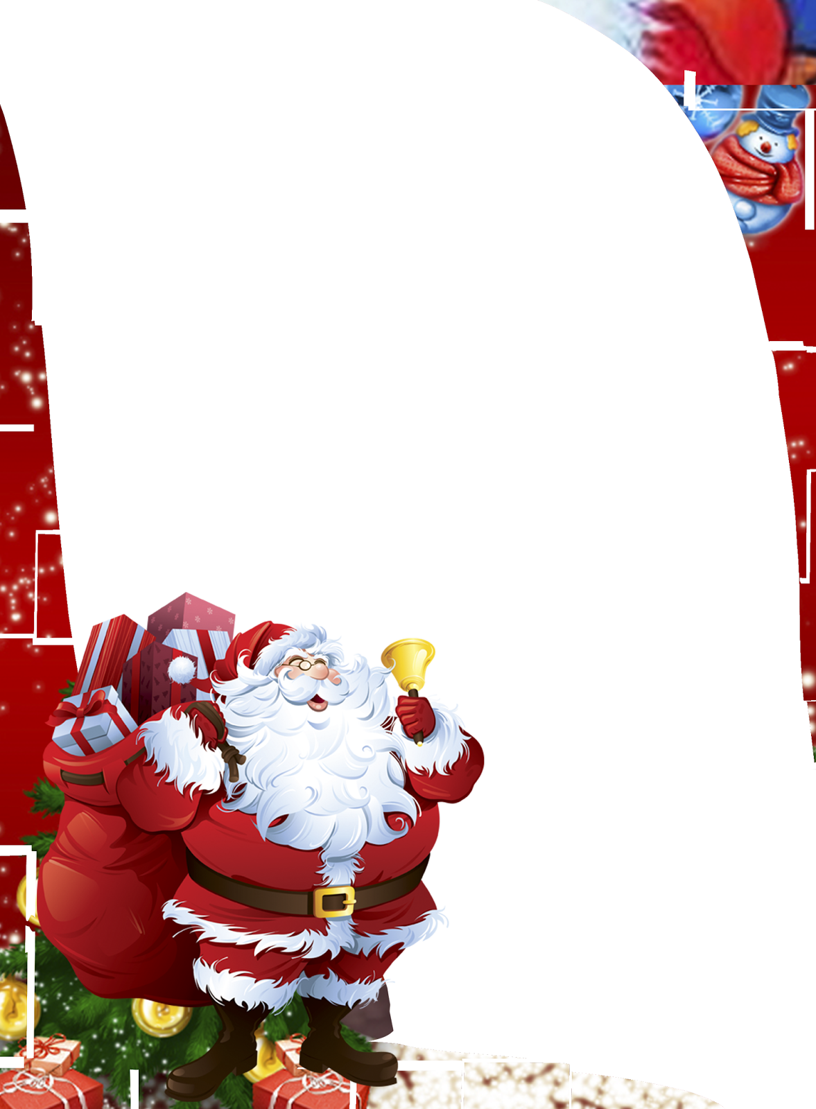 Moldura Papai Noel Em Png (1177x1600), Png Download