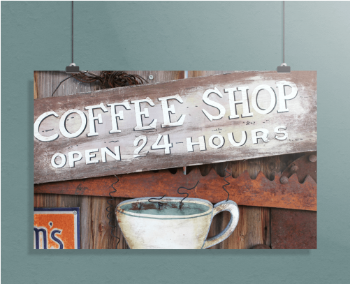 Poster Matte - Cafe (500x500), Png Download
