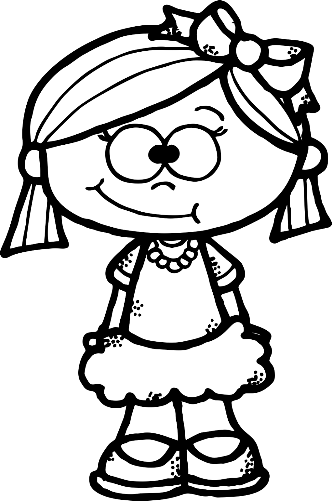Cute Girl Clipart Freebie - Clothes Worksheets To Color (1060x1600), Png Download