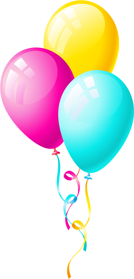 Globos De Colores Dibujos Png - Birthday Balloons Clip Art (634x1154), Png Download