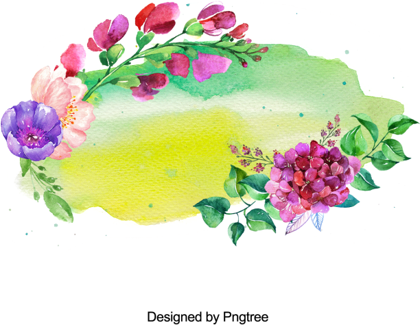 Pintado A Mano De Flores Y Marco De Salpicaduras De - Portable Network Graphics (640x640), Png Download