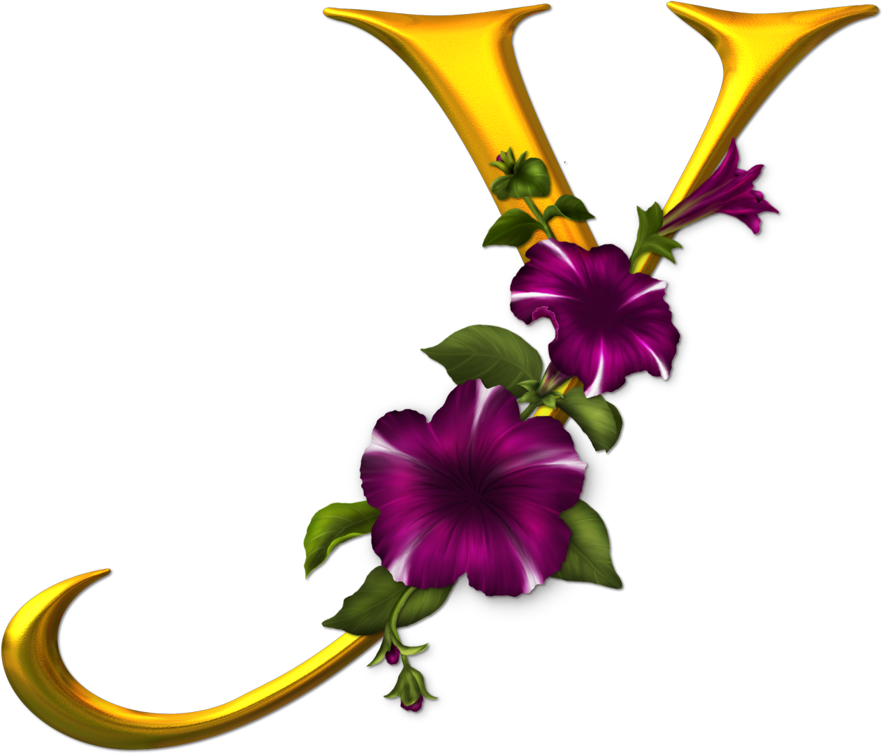 Marcos Gratis Para Fotos, Marcos Gratis, Frame Free, - Letra Y Con Flores (1264x1079), Png Download