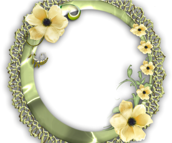 Marco Redondo De Flores Amarillas - Picture Frame (800x600), Png Download