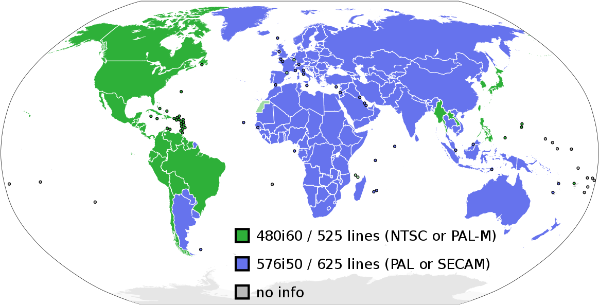 Tv Line Count World - Pal Or Ntsc (1280x650), Png Download