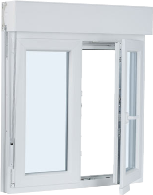 Ventana Pvc 2hojas Oscilo Persiana Fp13 - Ventanas Pvc Abatibles (435x435), Png Download