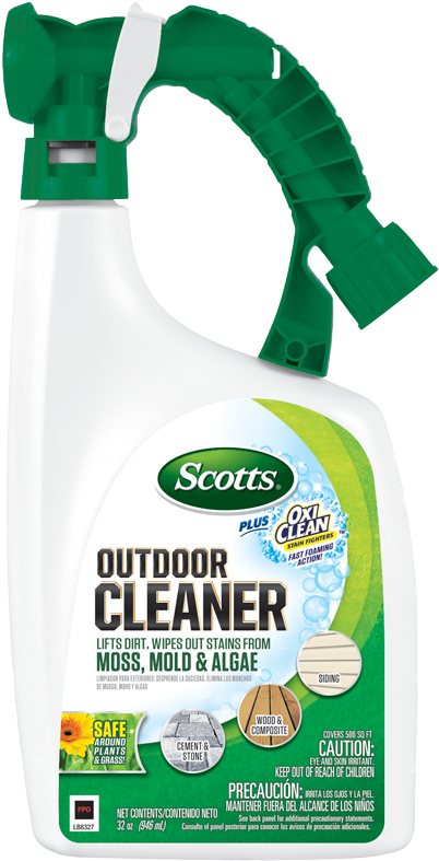 Scotts® Outdoor Cleaner Plus Oxiclean™ Ready To Spray - Scotts 51062 Plus Oxi Outdoor Cleaner, 32 Oz (415x800), Png Download