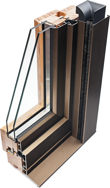 Arcis Soluciones Ventanas De Madera Ventanas De Madera - Carpinteria Mixta Aluminio Madera Monoblock (386x656), Png Download