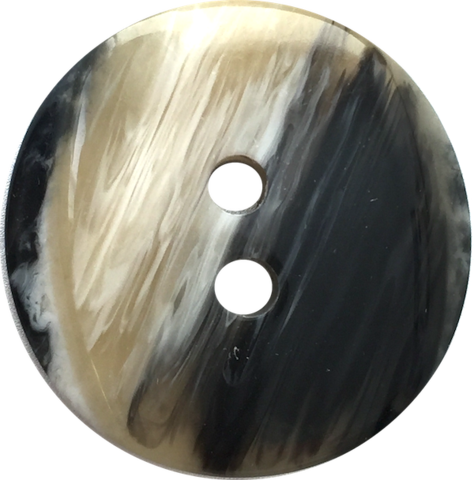 Designer Coat Button, 1" Black/tans 2-hole Round " - Coat (474x480), Png Download