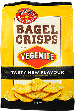 Bagel Crisps With Vegemite 150g - Abe's Vegemite Bagel Crisps (500x500), Png Download