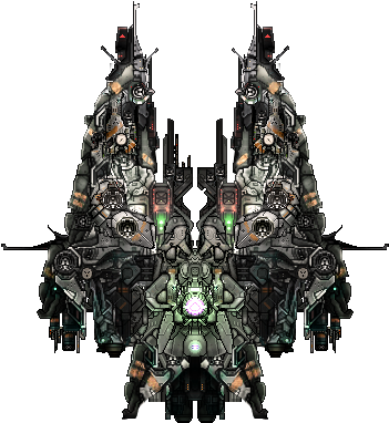 2), 3), 4) Enemy Spaceship 5) Background 6) Bullet - Top Down View Spaceship (385x422), Png Download