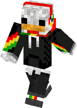 Dj Chicken Rasta Skin - Skin Minecraft De Dj (317x453), Png Download