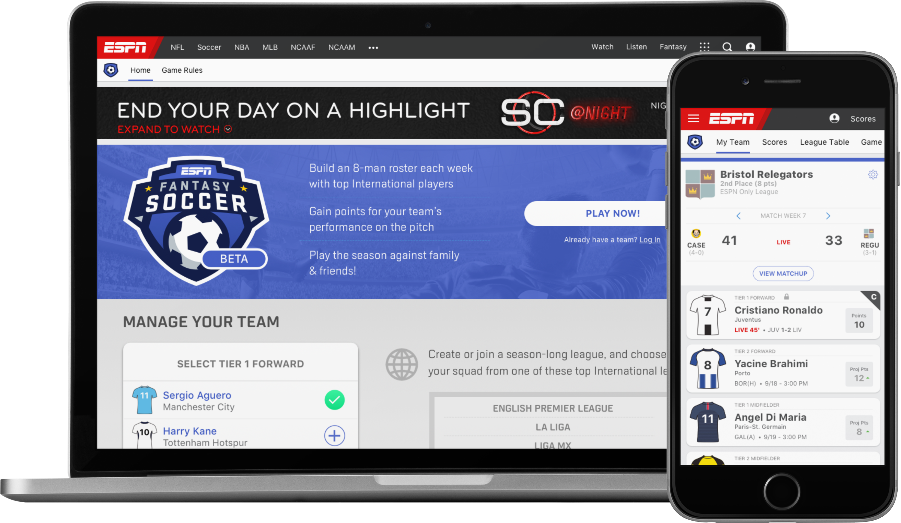 Espn Has Launched Espn Fantasy Soccer In Beta, A Global (3070x1830), Png Download