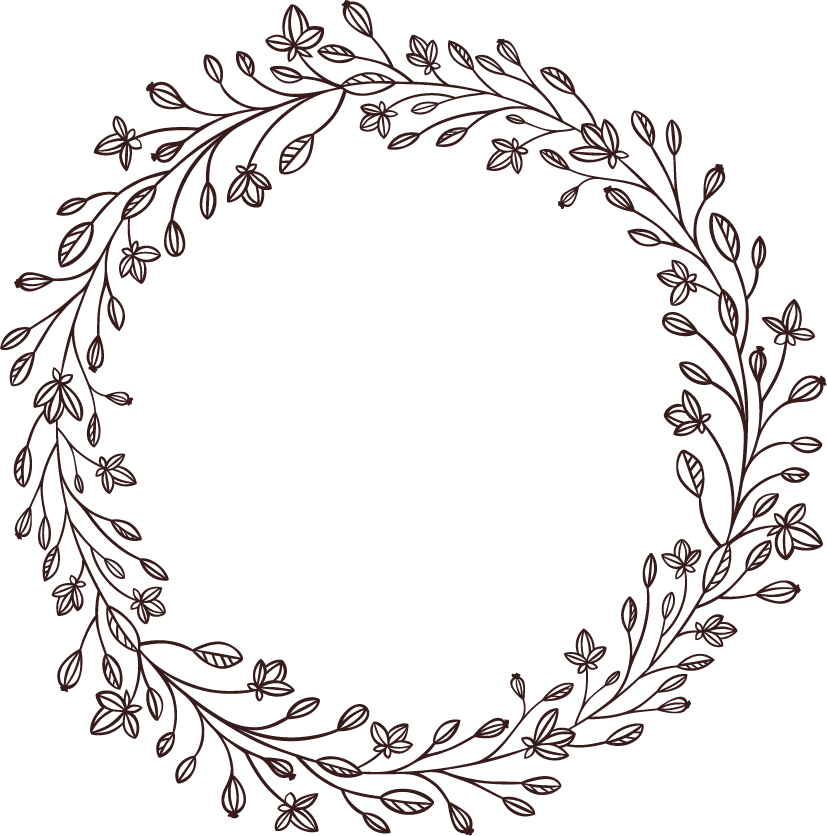 Stick Wreath Black And White (827x836), Png Download