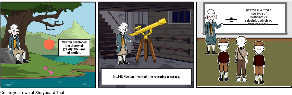 Isaac Newton - Cartoon (1164x385), Png Download
