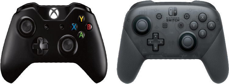 [ Img] - Nintendo Switch Pro Controller Vs Xbox One Controller (799x301), Png Download