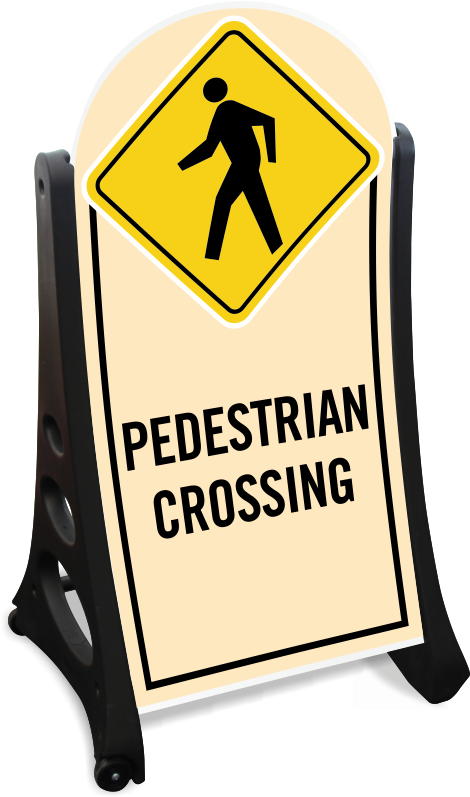 Pedestrian Crossing Portable A-frame Sidewalk Sign - Frame Sidewalk Sign (800x800), Png Download