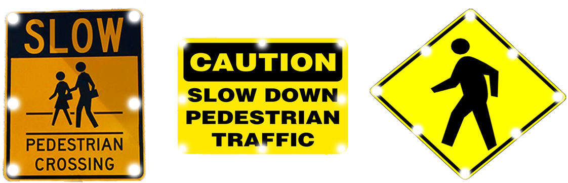 Pedestrian Signs 3 - Lyle Tr-038-18ha Traffic Sign,24 X 18in,r And Bk/yel (1140x425), Png Download