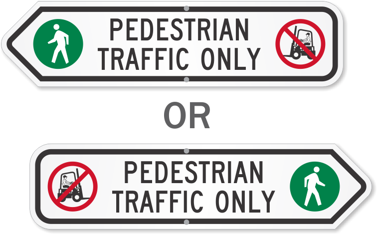 Pedestrian Traffic Only Sign - Lyle Tr-037-18ha Traffic Sign,24 X 18in,bk/yel (800x800), Png Download