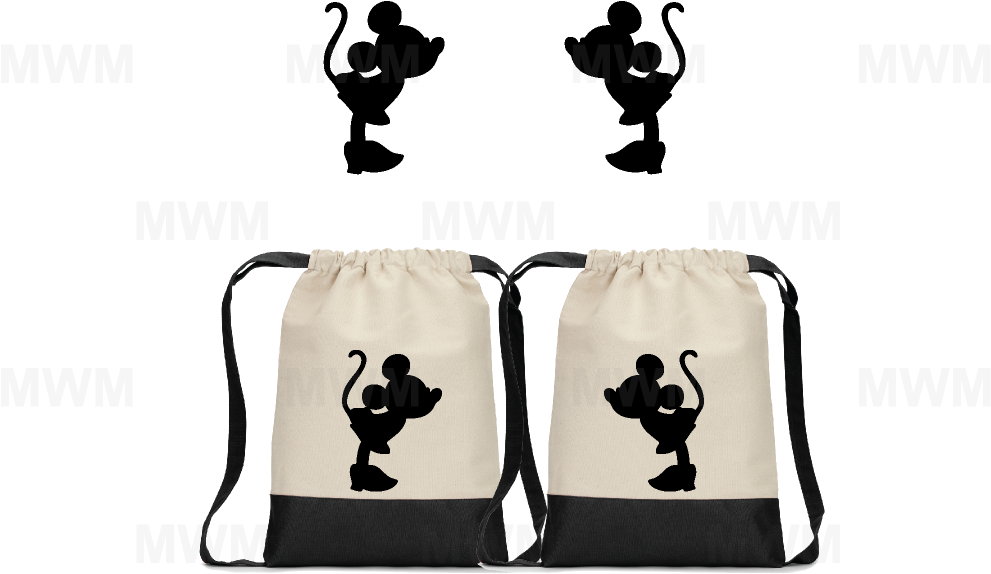 Lgbt Lesbian Matching Couples Cotton Canvas Drawstring - Mickey Mouse String Bag (1013x697), Png Download