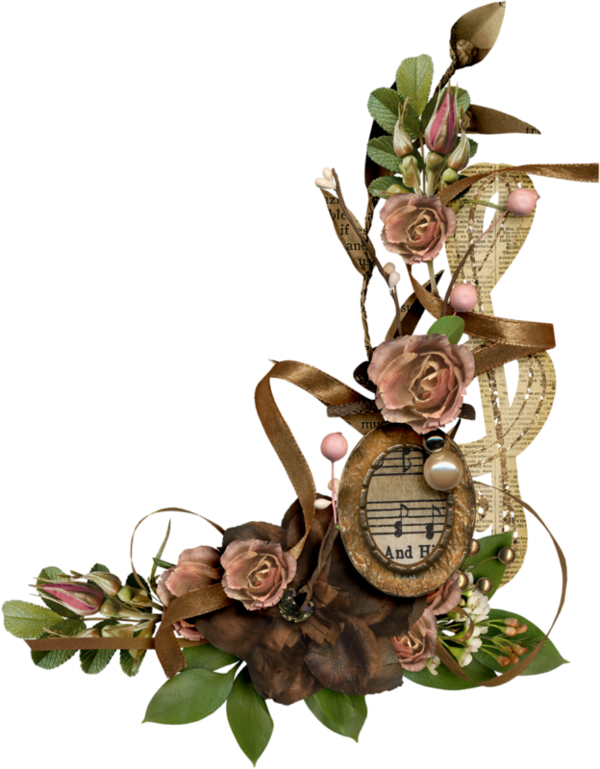 Old Flower Corner - Png Old Flowers (600x769), Png Download