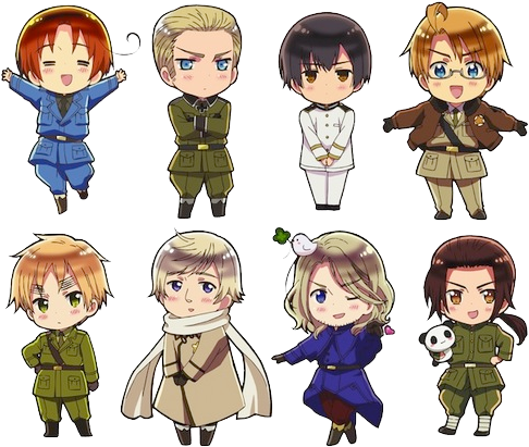 Hetalia Aph Aph America Aph Japan Aph England Aph France - Hetalia Beautiful World Chibi (500x420), Png Download