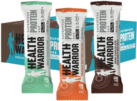Superfood Protein Chocolate Variety Pack - Health Warrior - Superfood Protein Bar Dark Chocolate (600x600), Png Download