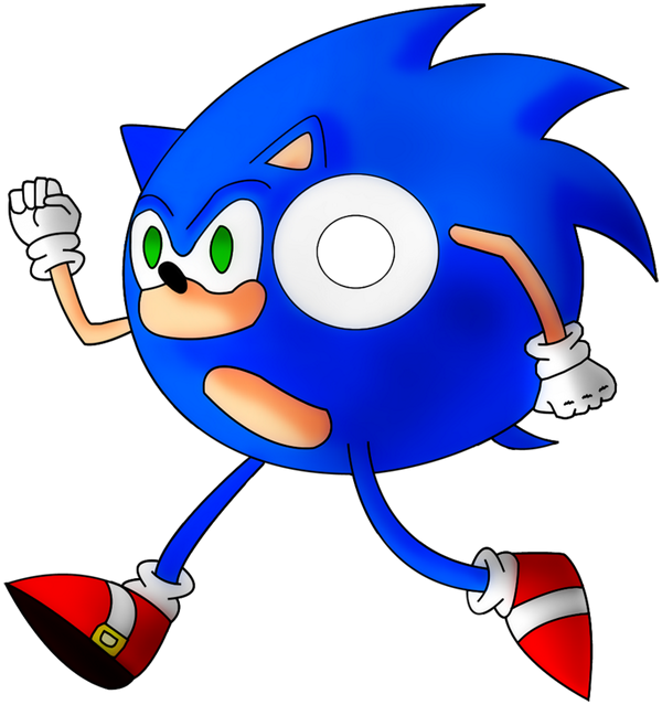Bad Sonic Fan Art On Twitter - Sonic Cd Sonic Running (600x639), Png Download