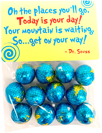 "oh, The Places You'll Go " Foiled Chocolate Globes - Fangeplus Diy Removable You're Off To Great Places (500x500), Png Download