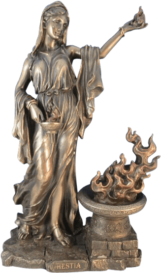 Greek Goddess Hestia Statue - Hestia Virgin Goddess Bronze Figurine (555x555), Png Download