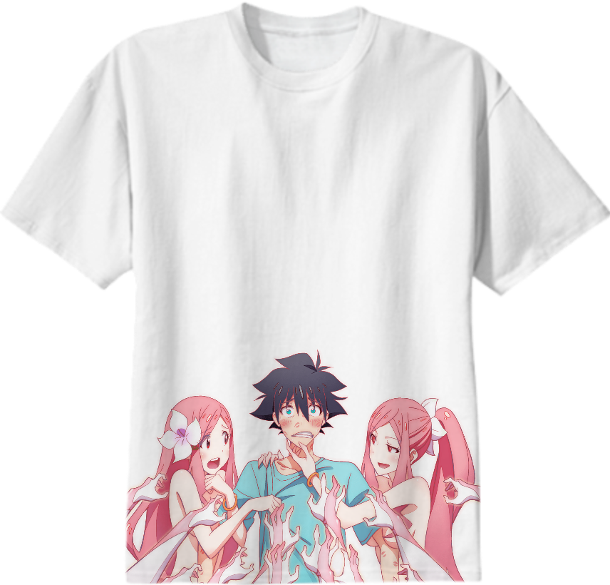 Shop Me Me Me Cotton T-shirt By Shoujo - Anime Girl Kiss Mark (856x820), Png Download