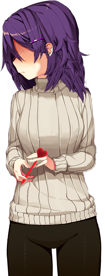 Short Haired Yuri This Time - Ddlc Yuri Short Hair (408x903), Png Download