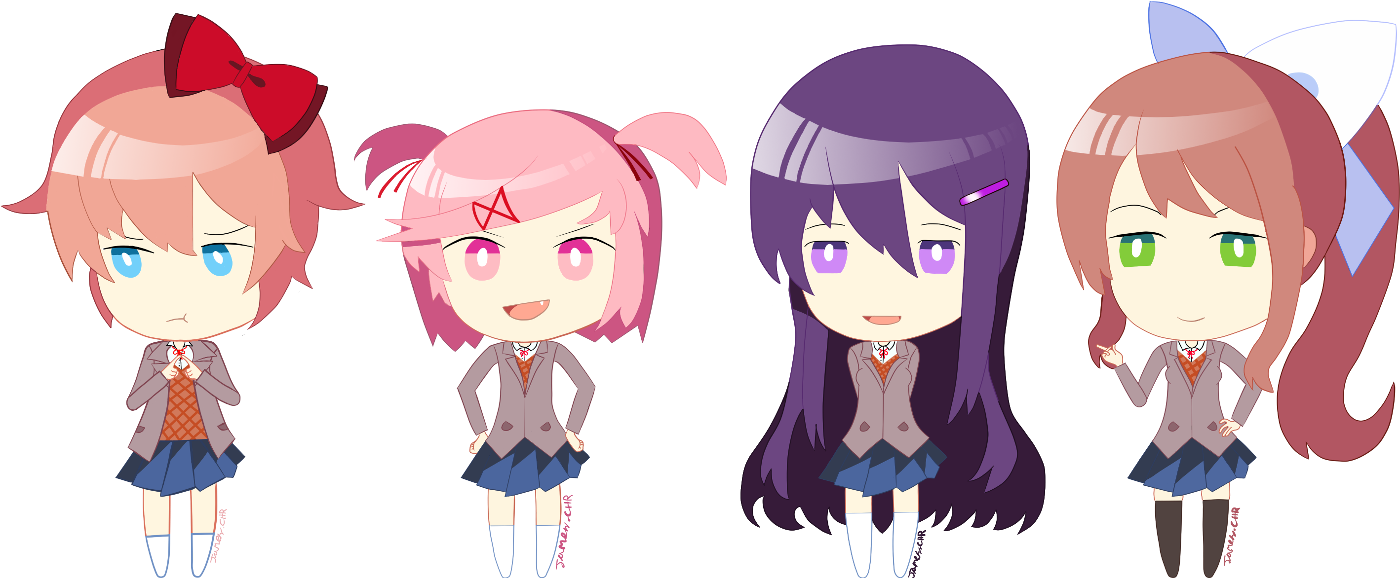 And Here's The Whole Club With A New Pose For Yuri - Portrait (2951x1234), Png Download