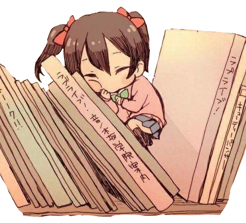 Anime Loli Kawaii Chibi Cute Nice Books Niconiconii - Sleeping Cute Animated Girl (499x452), Png Download