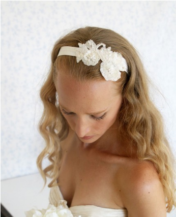 'verity' Vintage Bridal Lace Headband Ab018 - Headband (467x426), Png Download