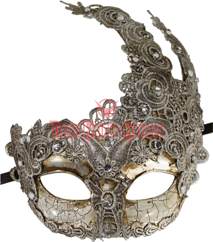Vintage Gray Lace Carnival Mask - Kayso Lm006b Vintage Gray Lace (850x850), Png Download