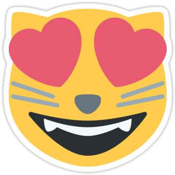 Emoticon Ojos Corazon Feliz - Cat Emoji Heart Eyes (375x360), Png Download