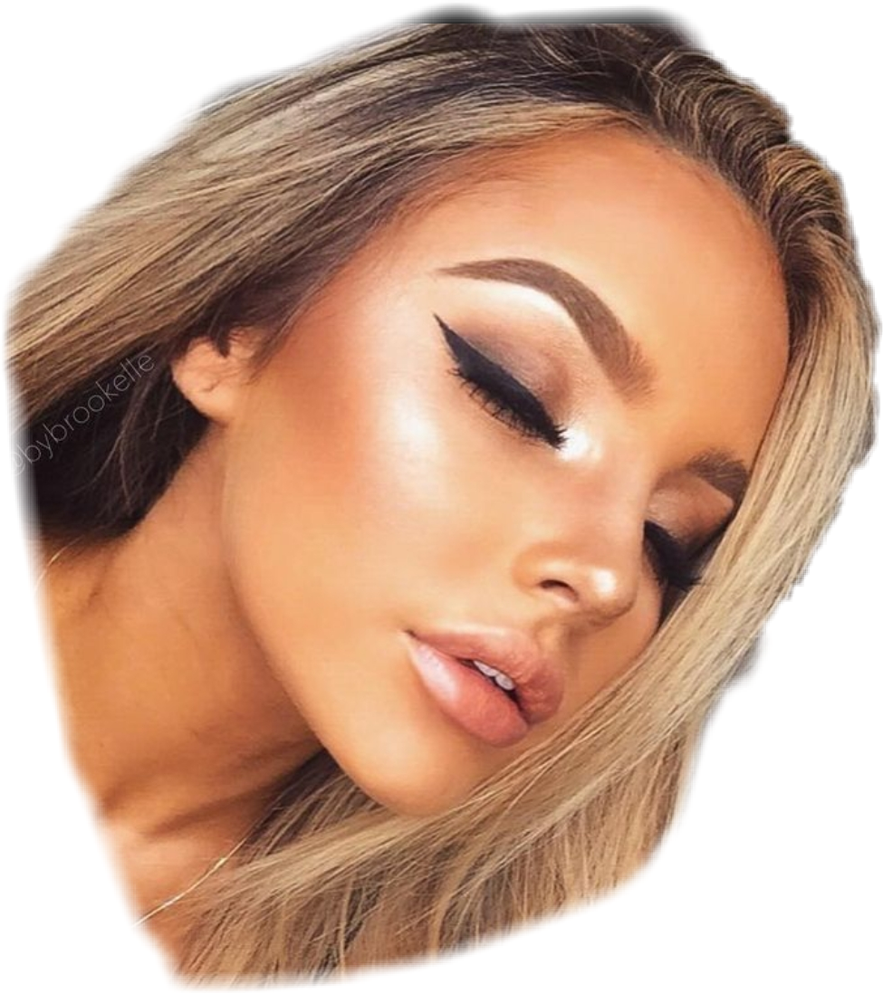 Glow Eyeliner Makeup Highlight Skin Dewy Tumblr Aesthet (975x1098), Png Download