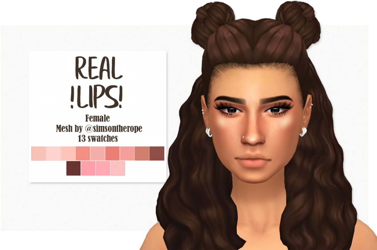 “real Lips Recoloursome Natural Lip Tones For Your - Sims 4 Lip Presets (1280x815), Png Download