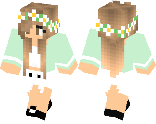 Cute Minecraft Skins For Girls Pe (528x418), Png Download