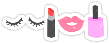 Make Up T-shirt Funny Eyelashes Lipstick Lip Gloss (375x360), Png Download