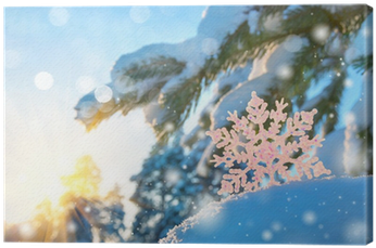 Cuadro En Lienzo De Fondo De Invierno Con Copos De - Winter (400x400), Png Download