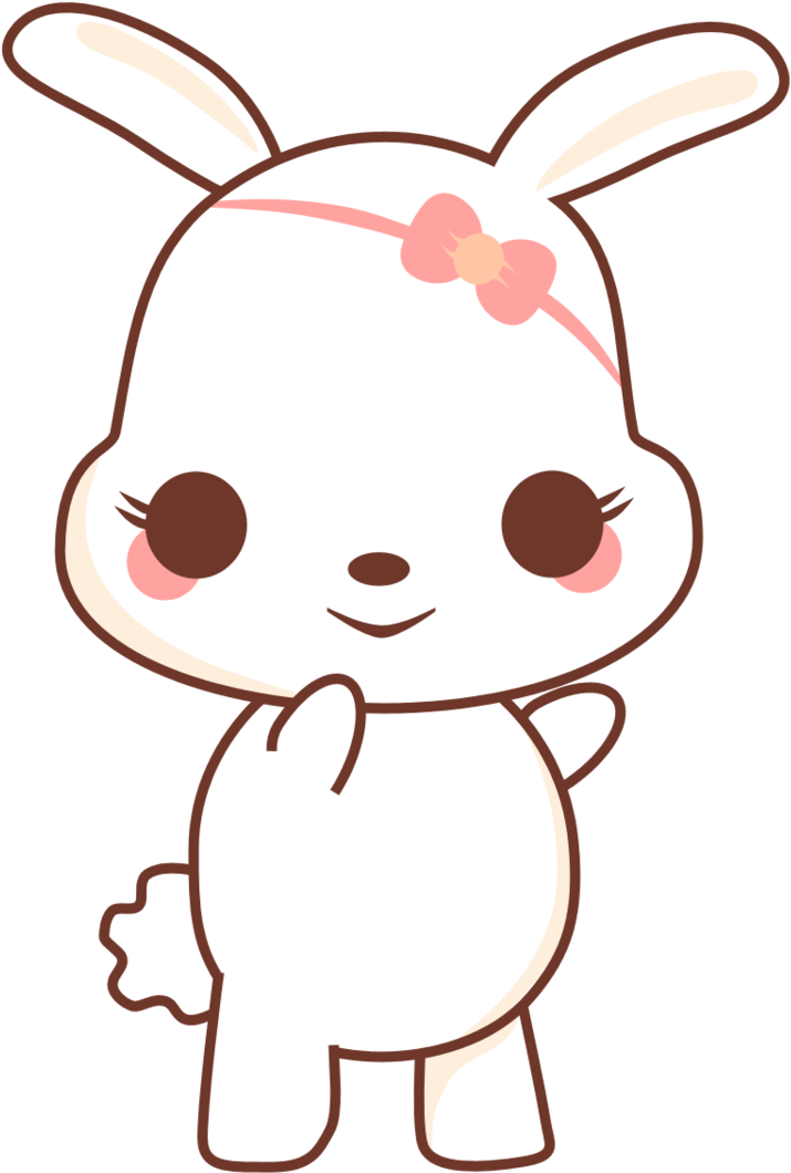 Kawaii Bunny By Sicara-deviant On Deviantart - Cute Kawaii Bunny Png (748x1069), Png Download