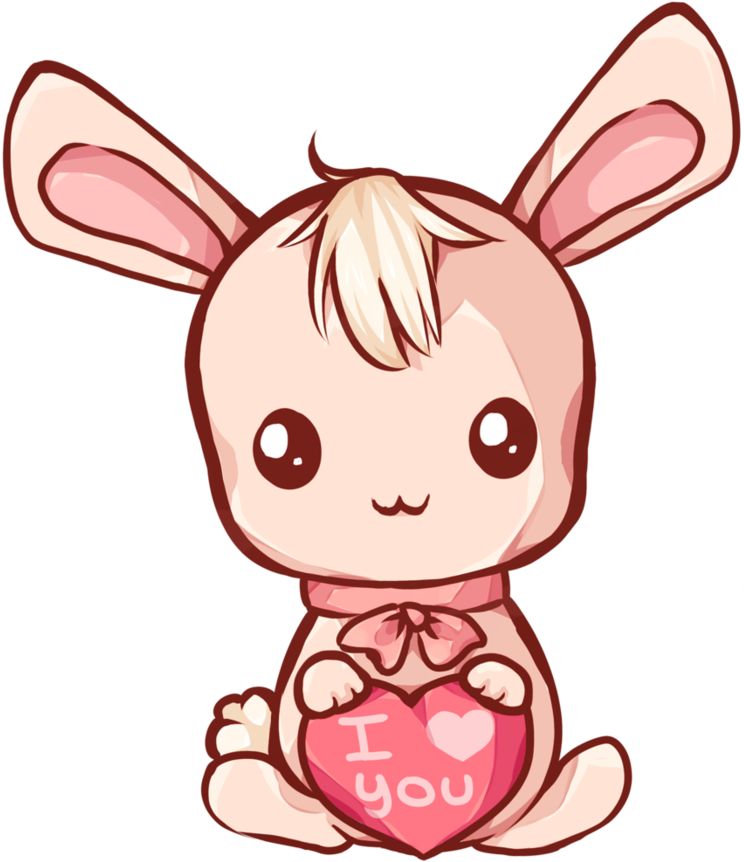 Bunny Kawaii - Rabbit (744x862), Png Download