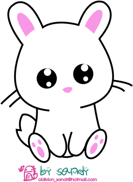 Kawaii, Bunny, And Cute Image - Ratones Kawaii Para Dibujar (500x610), Png Download