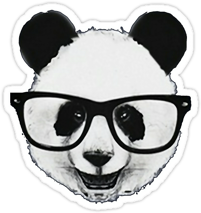 Baby Animals Animales Emoticon Hipster Tumblr Cute - Hipster Panda (670x710), Png Download