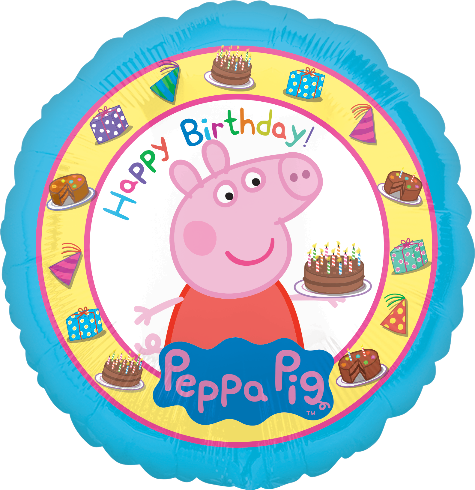 Peppa Pig Happy Birthday - Peppa Pig Happy Birthday Balloon (1584x1634), Png Download