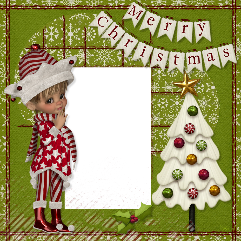 Merry Christmas Frame (1000x1000), Png Download